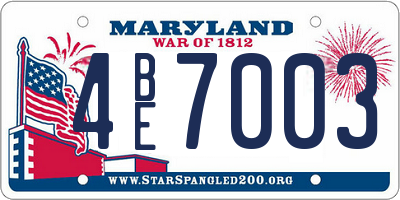 MD license plate 4BE7003