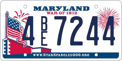 MD license plate 4BE7244