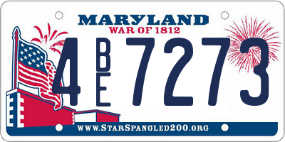 MD license plate 4BE7273