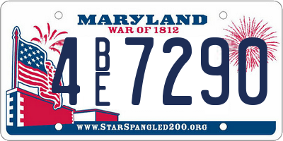 MD license plate 4BE7290