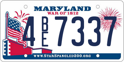 MD license plate 4BE7337