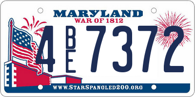 MD license plate 4BE7372