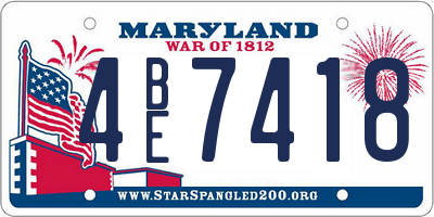MD license plate 4BE7418