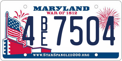 MD license plate 4BE7504