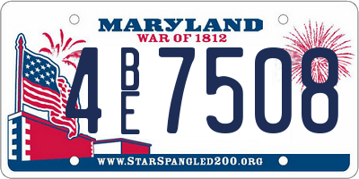 MD license plate 4BE7508