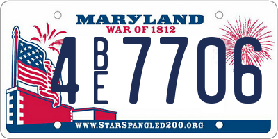 MD license plate 4BE7706