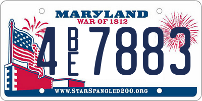 MD license plate 4BE7883