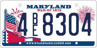 MD license plate 4BE8304