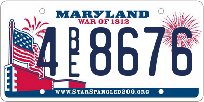 MD license plate 4BE8676