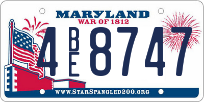 MD license plate 4BE8747