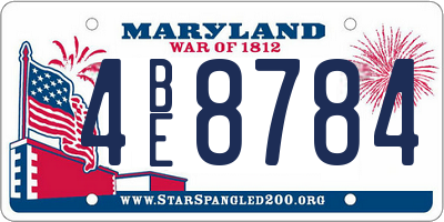 MD license plate 4BE8784