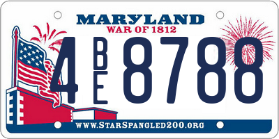 MD license plate 4BE8788