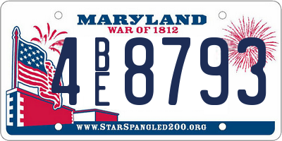 MD license plate 4BE8793