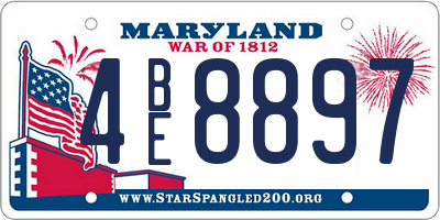 MD license plate 4BE8897