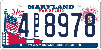 MD license plate 4BE8978