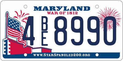 MD license plate 4BE8990