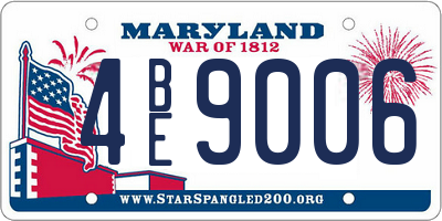 MD license plate 4BE9006