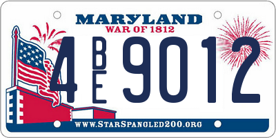 MD license plate 4BE9012