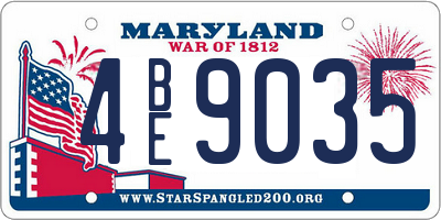 MD license plate 4BE9035