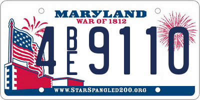 MD license plate 4BE9110