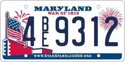 MD license plate 4BE9312