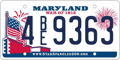 MD license plate 4BE9363