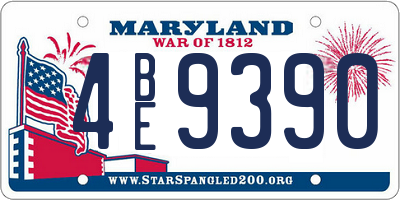 MD license plate 4BE9390