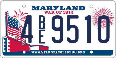 MD license plate 4BE9510