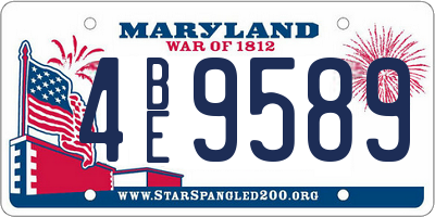 MD license plate 4BE9589
