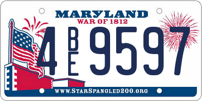 MD license plate 4BE9597