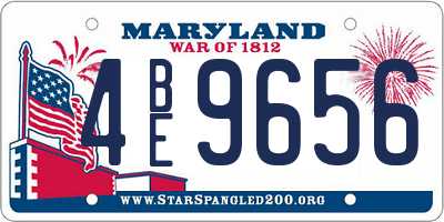MD license plate 4BE9656