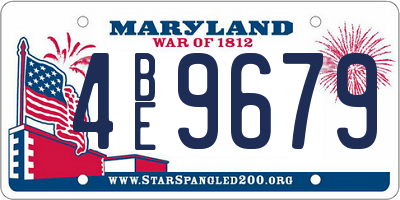 MD license plate 4BE9679
