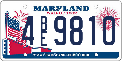 MD license plate 4BE9810