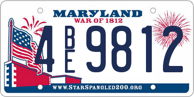 MD license plate 4BE9812
