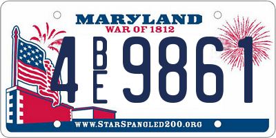 MD license plate 4BE9861