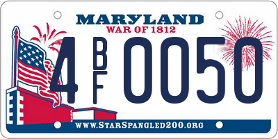MD license plate 4BF0050