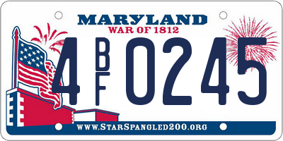 MD license plate 4BF0245