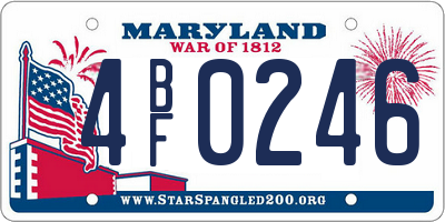 MD license plate 4BF0246