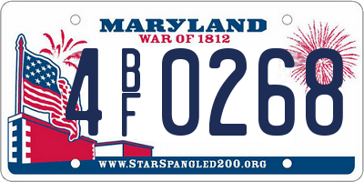 MD license plate 4BF0268