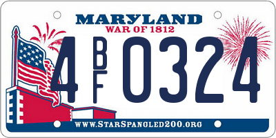 MD license plate 4BF0324