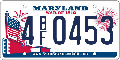 MD license plate 4BF0453
