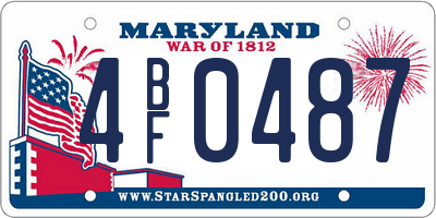 MD license plate 4BF0487