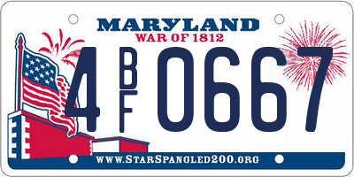 MD license plate 4BF0667