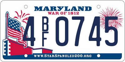 MD license plate 4BF0745