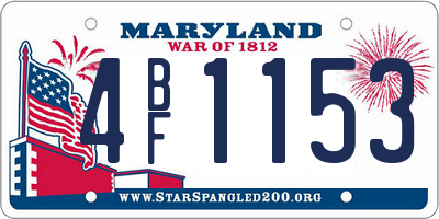 MD license plate 4BF1153
