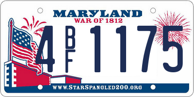 MD license plate 4BF1175