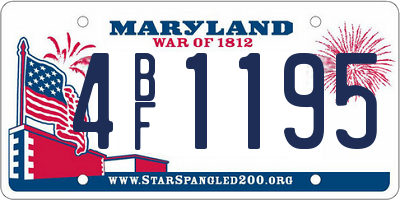 MD license plate 4BF1195