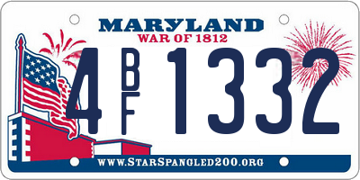 MD license plate 4BF1332