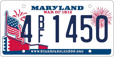 MD license plate 4BF1450