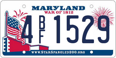 MD license plate 4BF1529